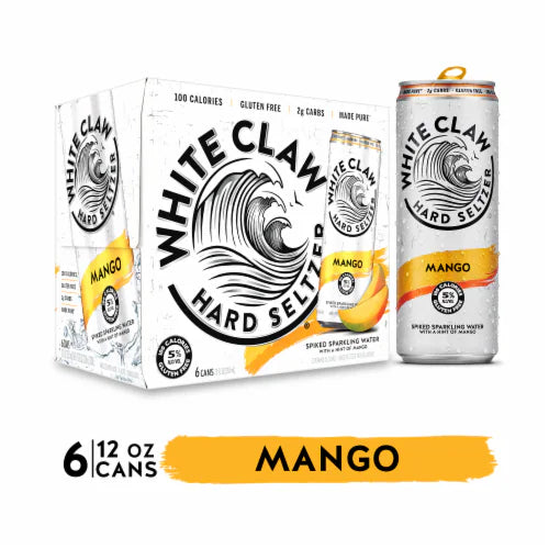 White Claw Hard Seltzer Mango 12oz 6 Pack Can
