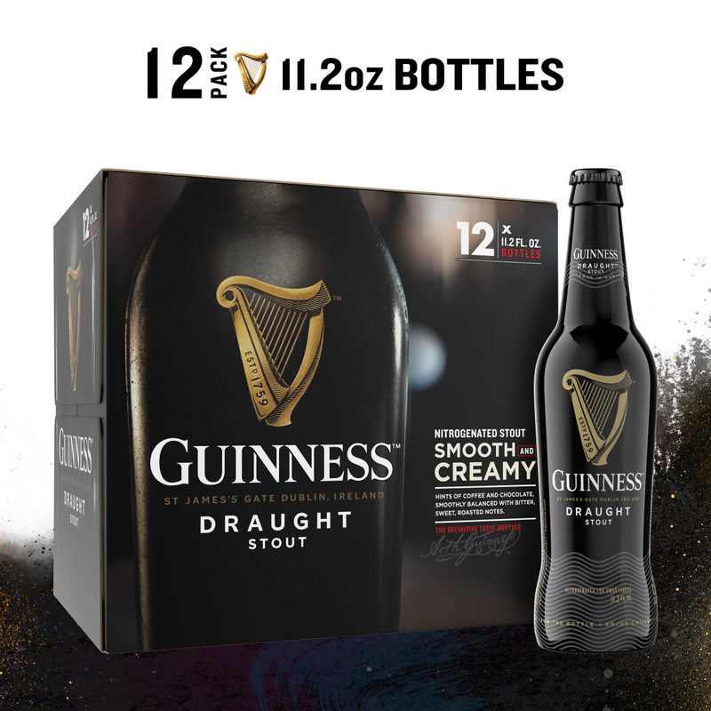 Guinness Draught Stout Smooth And Creamy 11.2oz 12 Pack Bottles
