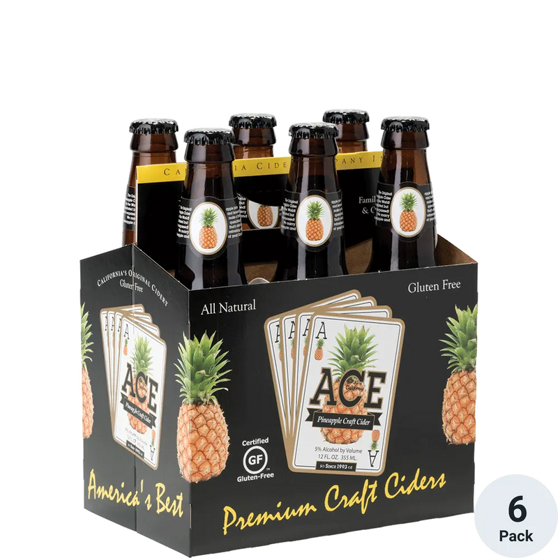 Ace Pineapple Craft Cider 12oz 6 Pack Bottles