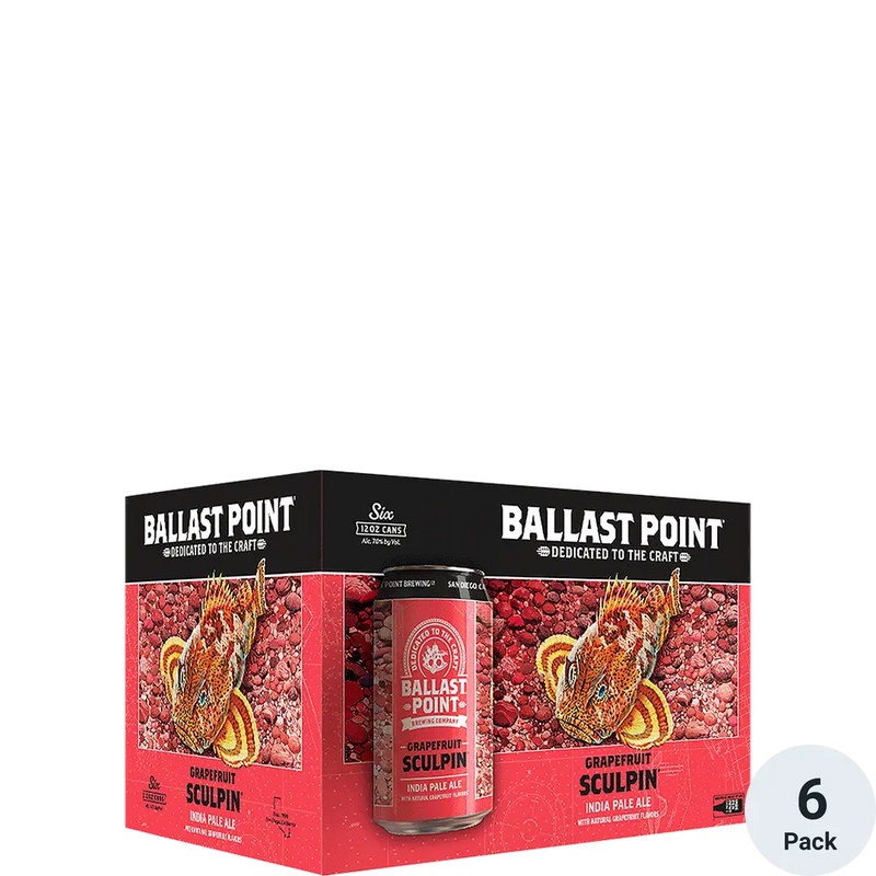 Ballast Point Grapefruit Sculpin India Pale Ale 12oz 6 Pack Can