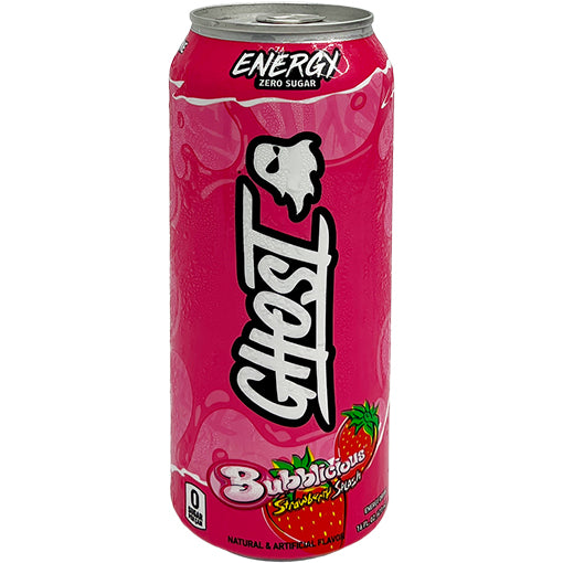 Ghost Energy Zero Sugar Bubblicious Strawberry Splash 16oz