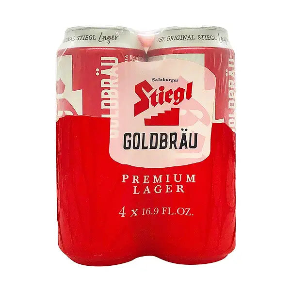 Stiegl GoldBrau Premium Lager 16.9oz 4 Pack Can (alc.5%)