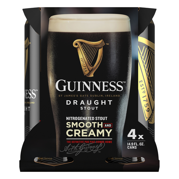 Guinness Draught Stout Smooth And Creamy 14.9oz 4 Pack Can