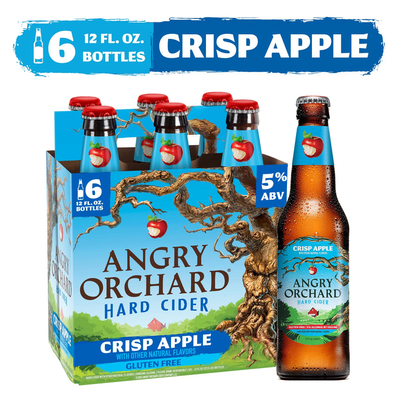 Angry Orchard Crisp Apple Hard Cider 12oz 6 Pack Bottles