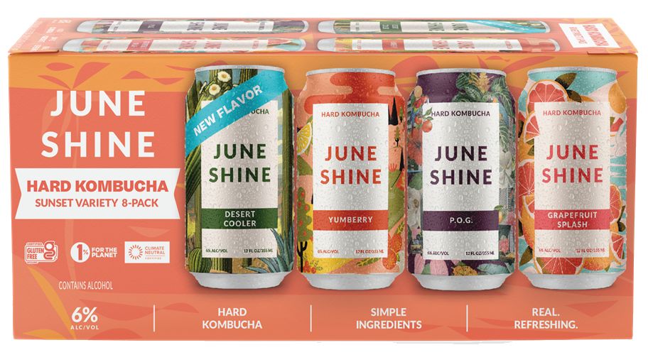 June Shine Hard Kombucha Sunset Variety 8 Pack Can – Happysliquor