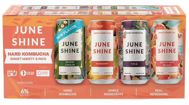 June Shine Hard Kombucha Sunset Variety 8 Pack Can