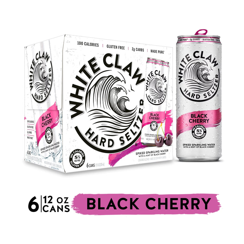 White Claw Hard Seltzer Black Cherry 12oz 6 Pack Can