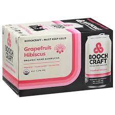Booch Craft Grapefruit Hibiscus 12oz 6 Pack Can