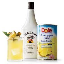 Malibu Coconut Rum 750ml+ Dole Pineapple Juice 46oz + Chalice Bundle