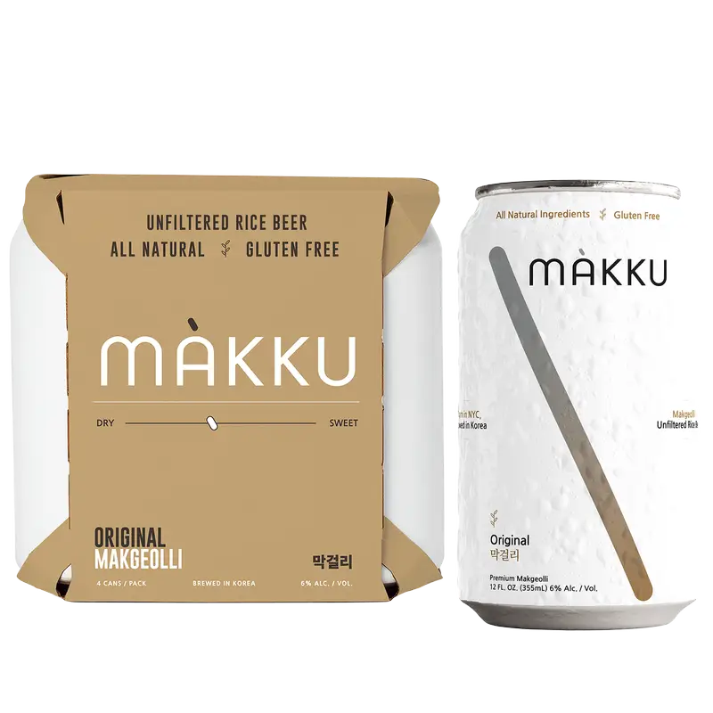 Makku Original Gluten Free Rice Beer 12oz 4 Pack Can