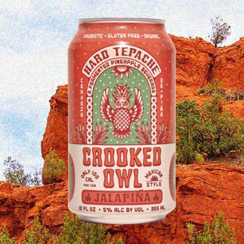 Hard Tepache Crooked Owl Jalapeno 12oz 6 Pack Cans
