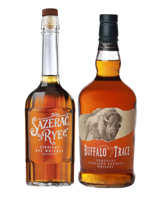 Buffalo Trace Bourbon 750ml + Sazerac Rye Straight Rye Whiskey 750ml Bundle