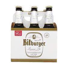 Bitburger  Premium Pilsner 11.2oz 6 Pack Bottels (alc.4.8%)