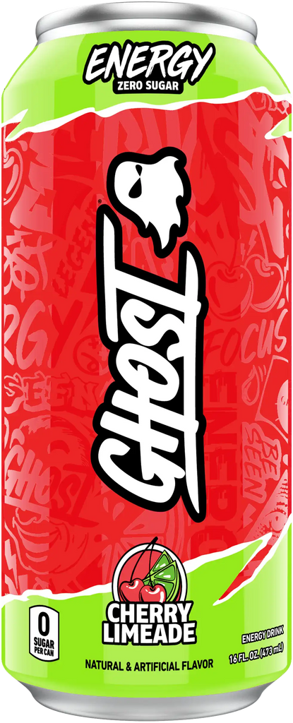 Ghost Energy Zero Sugar Sour Cherry Limeade 16oz – Happysliquor