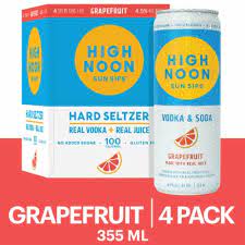 High Noon Hard Seltzer Grapefruit 355ml 4 Pack Can