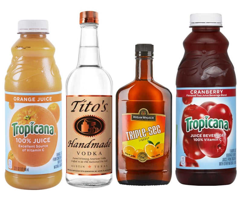 Tito's Handmade Vodka 750ml,Hiram Walker Triple-see Liqueur 375ml